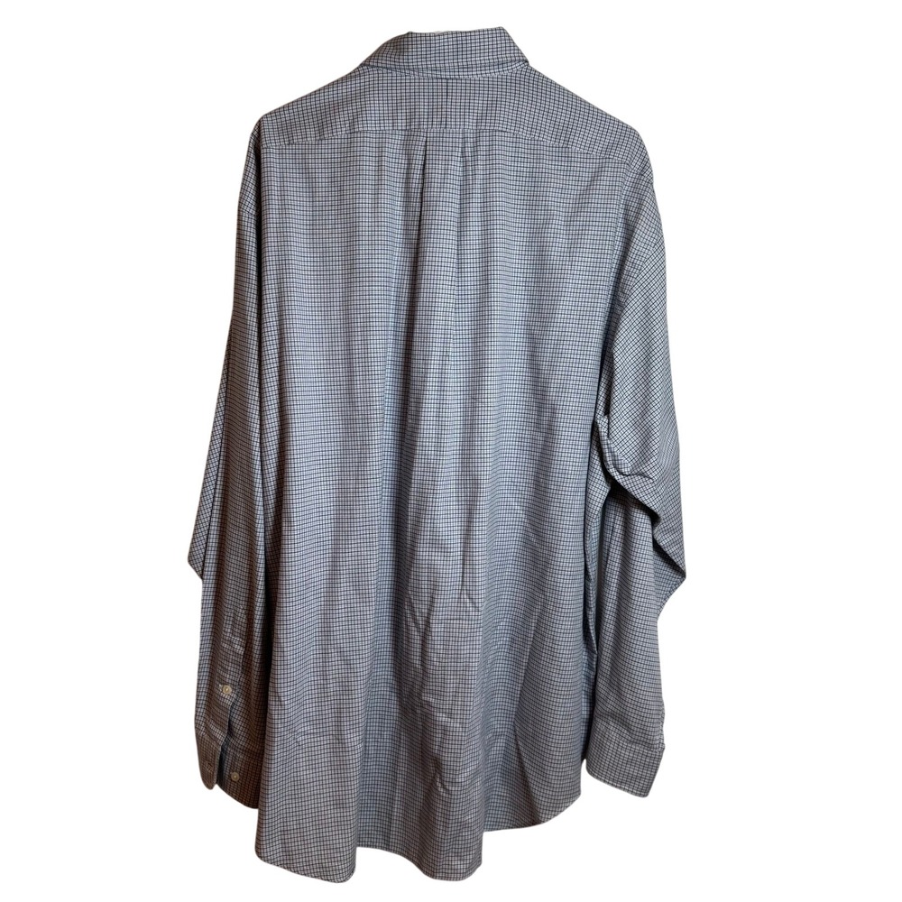 Ralph Lauren Mens XL Blake Blue White Micro Check Cotton Button Down Shirt - Picture 6 of 6